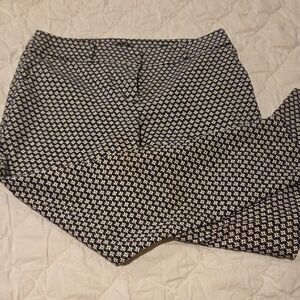 Ann Taylor LOFT Black and White Patterned Pants